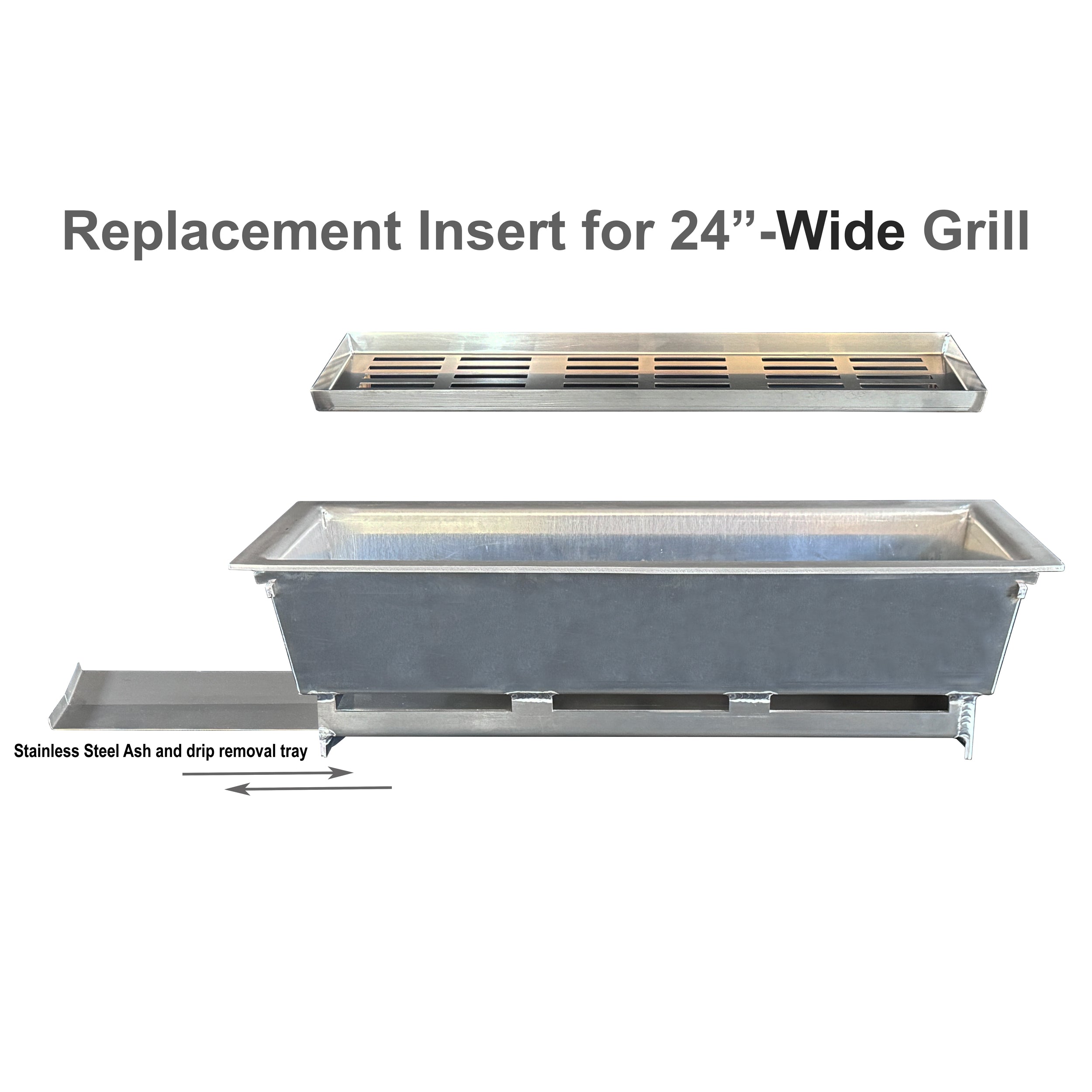 Replacement Aluminum Insert for 24"-W* Wide Body Grill (Charcoal Box)