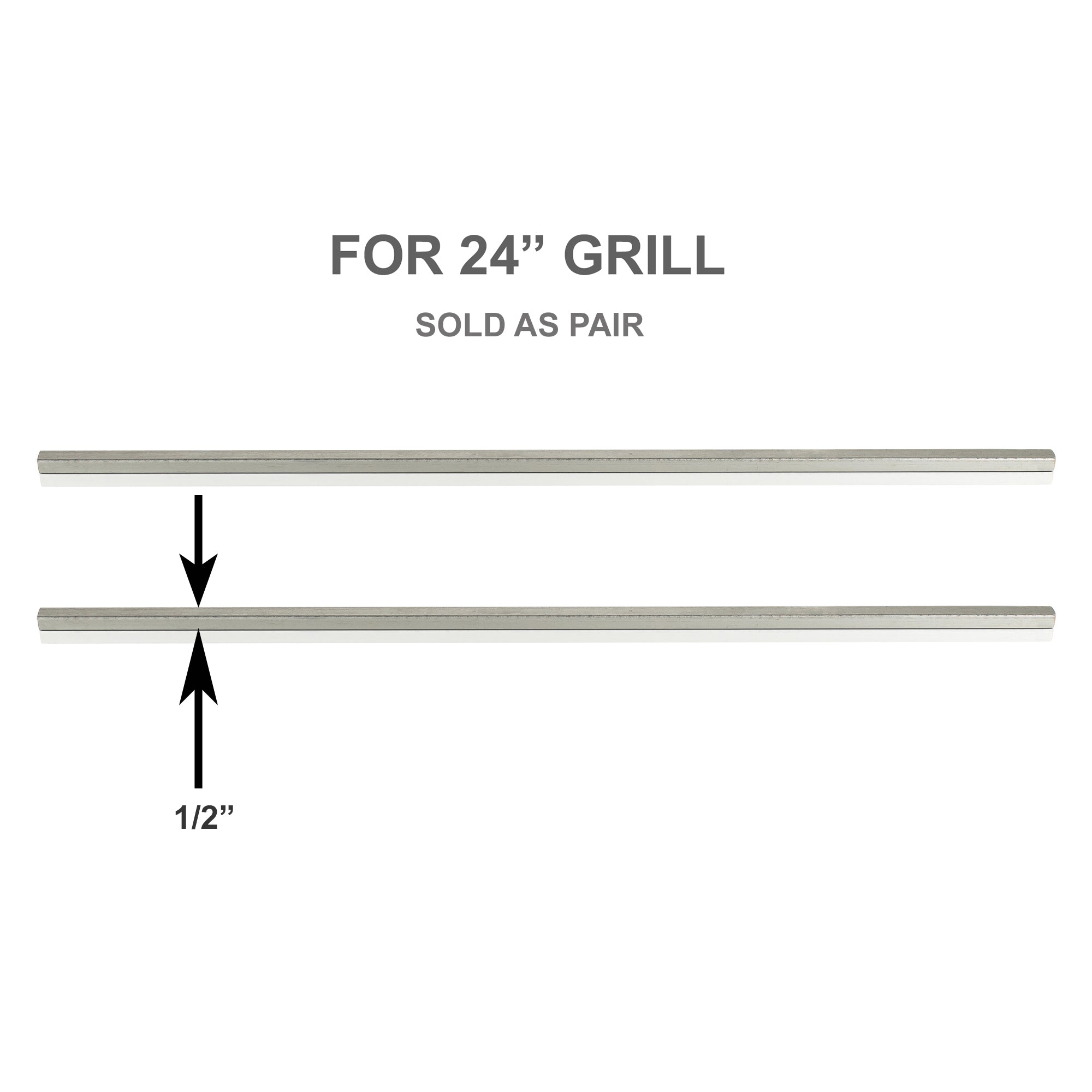24" Stainless-Steel Skewer Rods/Bars for use with 24 inch grill (Pair, 2ea.)