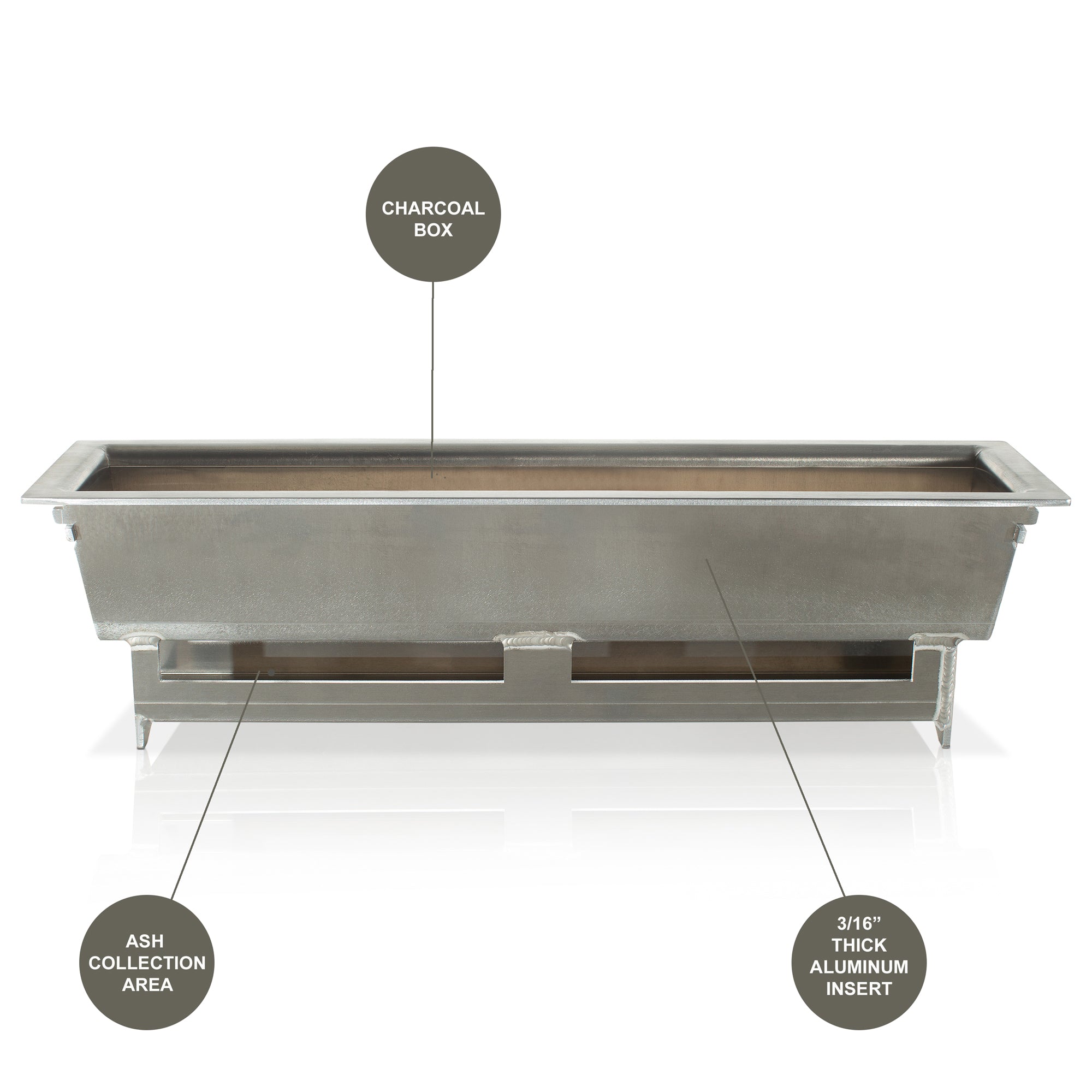 Replacement Aluminum Insert for 24" Grill (Charcoal Box)