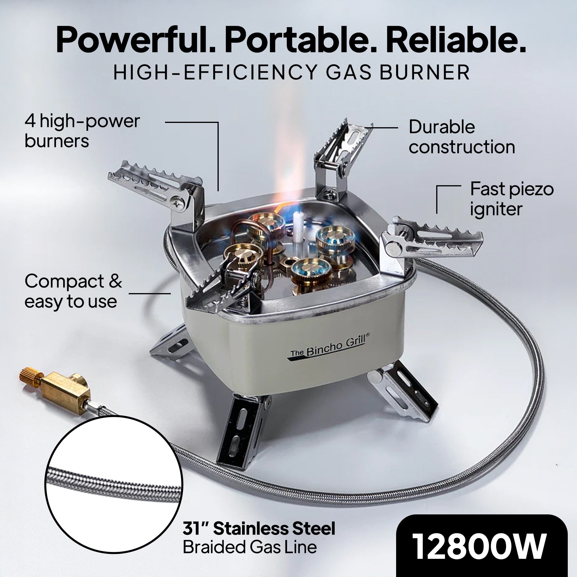 Portable Stove--Gas Burner 12800W High Heat Ultimate Charcoal Starter