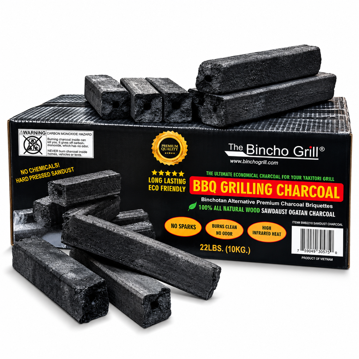 Binchotan Alternative (Ogatan) Sawdust Charcoal 22lbs.