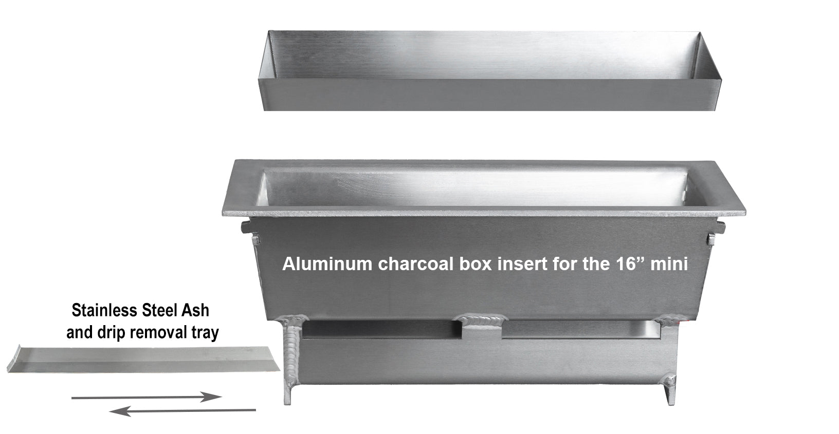 Replacement Aluminum Insert and Liner for 16" Grill-mini (Charcoal Box)