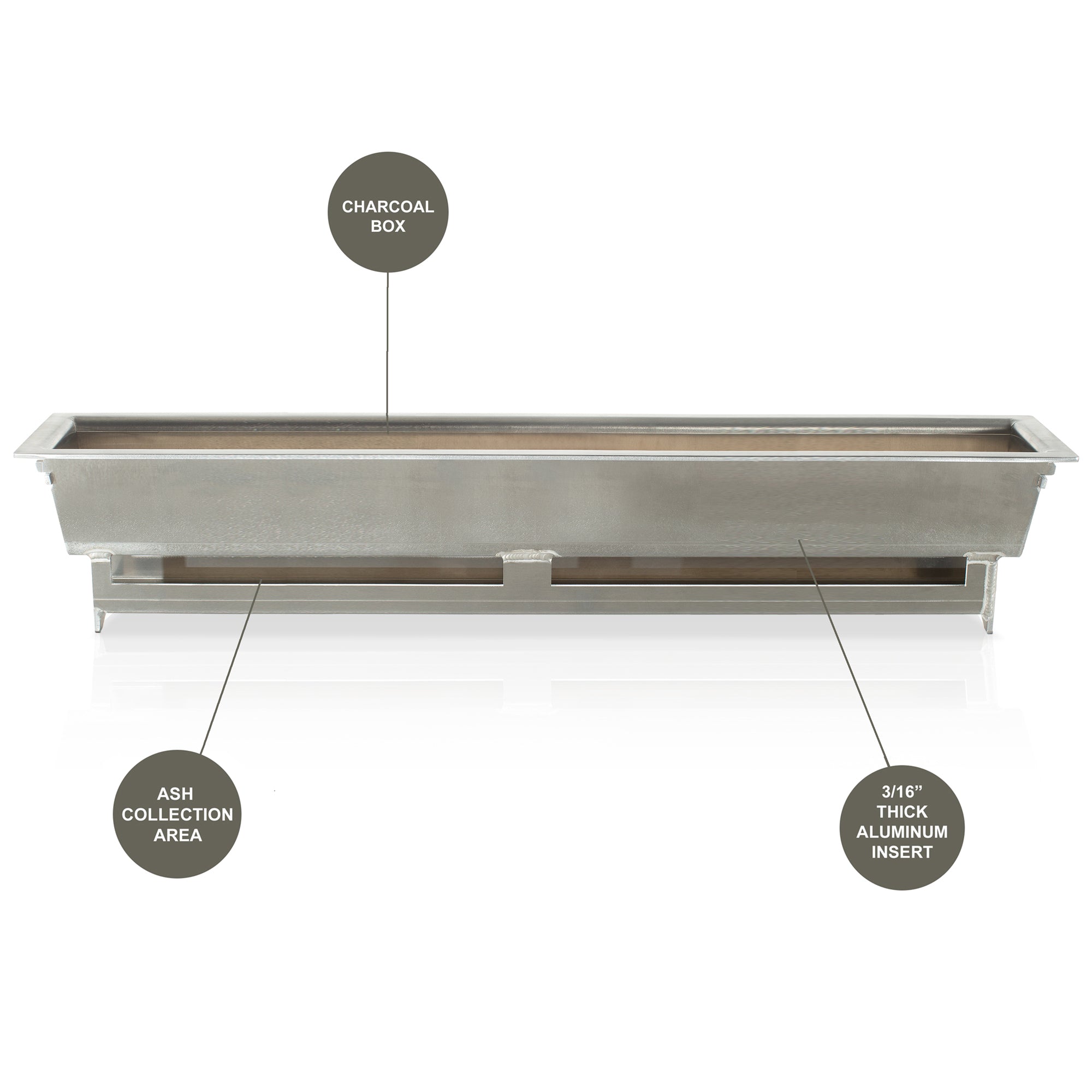 Replacement Aluminum Insert for 36" Grill (Charcoal Box)